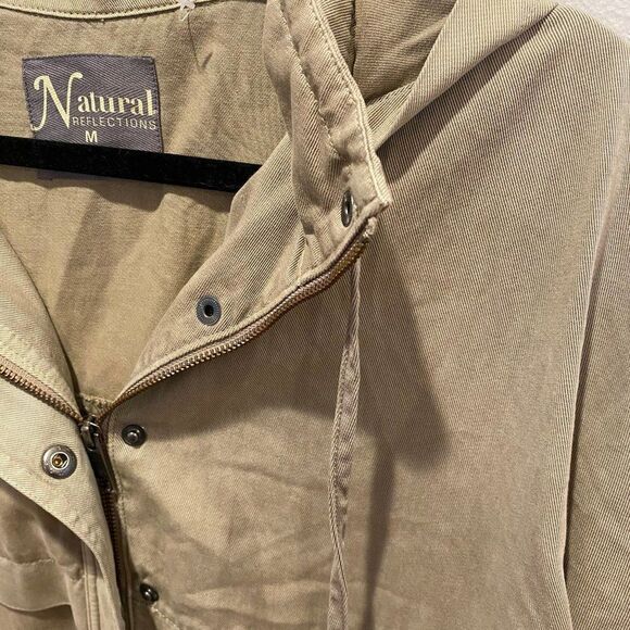 Natural Reflections NWOT Women's Size Medium Tencel Cotton Tan Utility Jacket - Picture 3 of 8